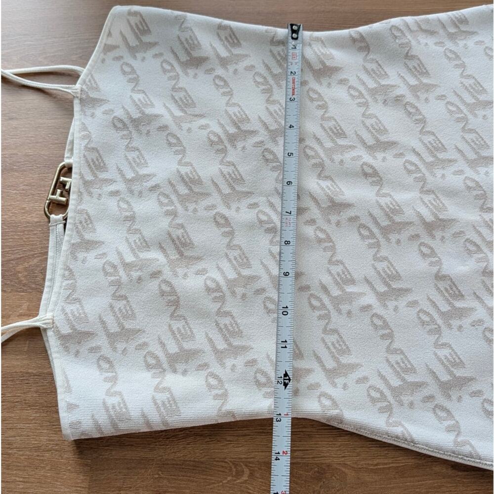 FENDI Dress Womens IT40 White Sleeveless Logo Bodycon Mini - Picture 10 of 16